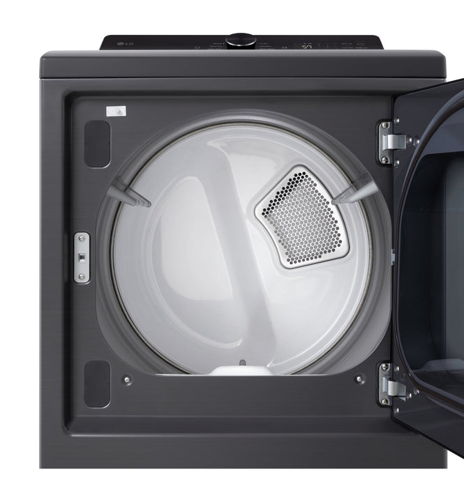 LG 7.3 Cu. Ft. Electric Dryer with AI Sensing and ThinQ® - Platinum Black - DLE8200L