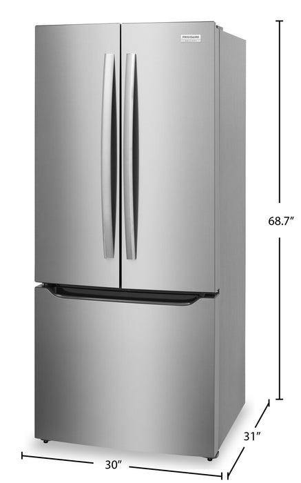 Frigidaire Gallery 30\" 20 Cu. Ft. Standard-Depth French-Door Refrigerator - Smudge-Proof® Stainless Steel - GRFN2023AF