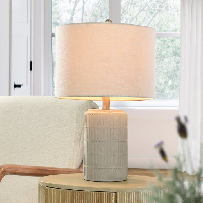 Archer 21” Grey and White Ceramic Table Lamp