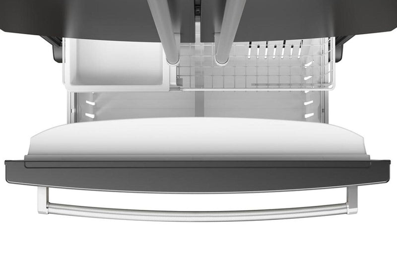 KitchenAid 36\" 20 Cu. Ft. Counter-Depth French-Door Refrigerator - Black Stainless Steel - KRFC136RBS