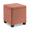 Halifax 14.75\" Square Fabric Storage Ottoman - Orange
