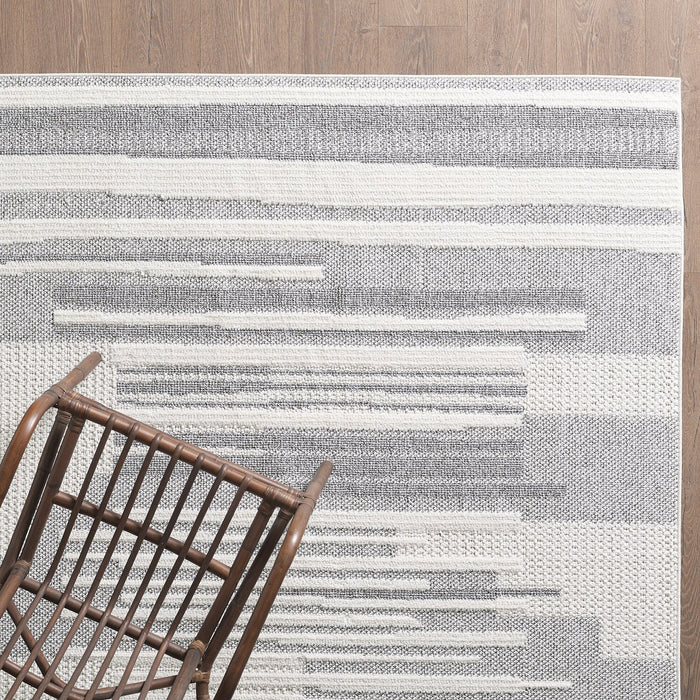 Rhodes Checkered Grey Area Rug - 5'3\" x 7'7\"