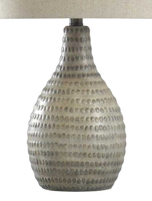 Atlas 26” Greige Polyresin Table Lamp