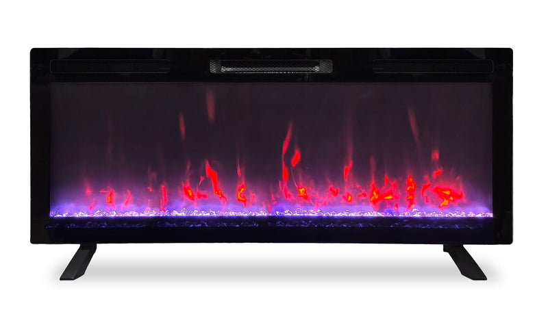 Mirage 48\" Modern Electric Free Standing Wall Mountable Fireplace - Black