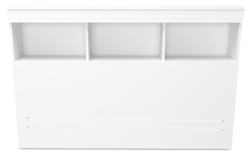 Riley Mates Bed with Bookcase Headboard Set for Kids,Made in Canada, White - Full Size