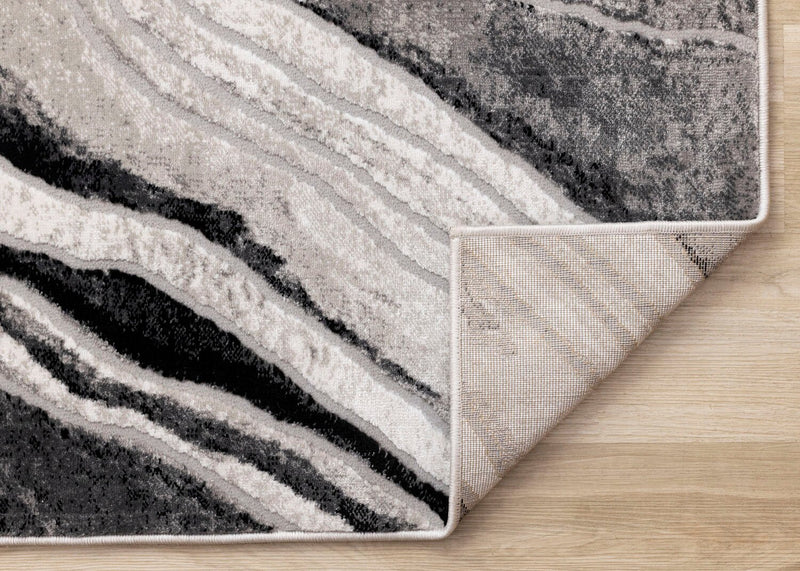 Plasma Black Grey Area Rug - 5'3\" x 7'7\"