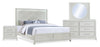 Vida 6pc Bedroom Set with Panel Bed, Dresser, Mirror & Nightstand, Sand - King Size