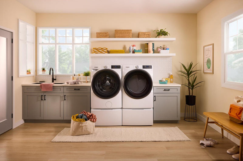 Whirlpool 5.2 Cu. Ft. Smart Front-Load Washer and 7.4 Cu. Ft. Gas Dryer - White