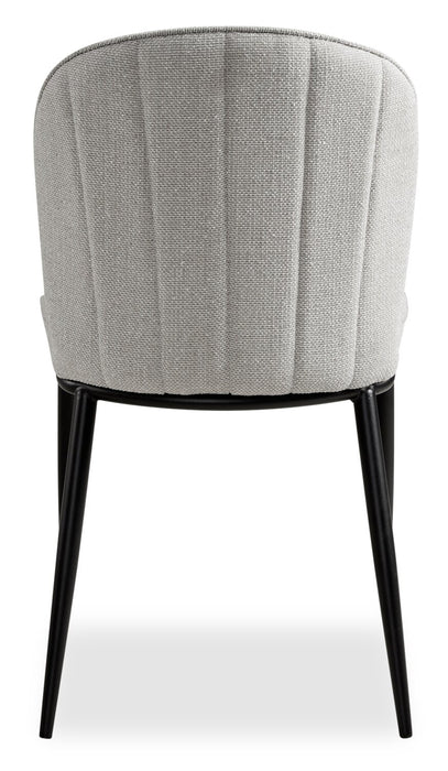 Ace Dining Chair with Linen-Look Fabric, Metal - Grey