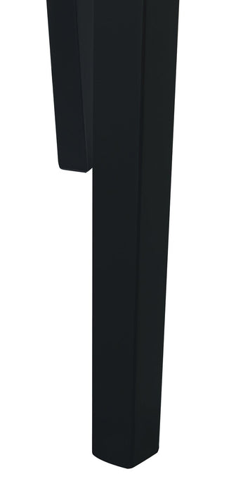 Bryn Dining Chair with Fabric Seat, Slat-Back - Black