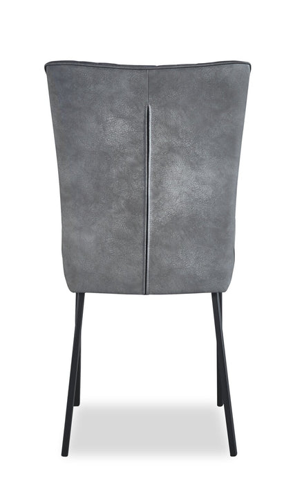 Ezra Dining Chair, Vegan Leather, Metal – Grey