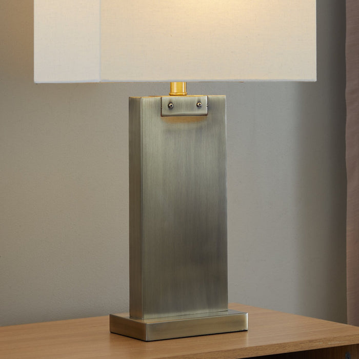 Nolan 26\" Antique Brass Metal Table Lamp