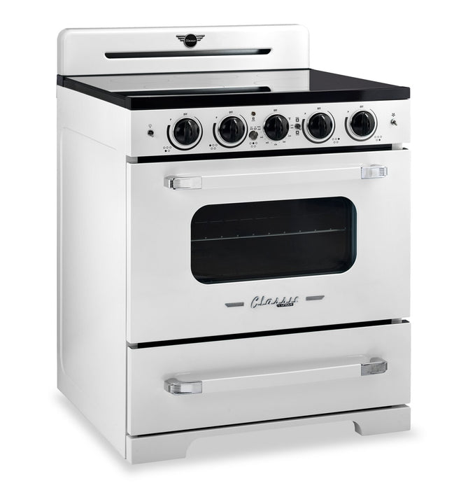 Classic Retro by Unique 30\" 3.9 Cu. Ft. Induction Range - Marshmallow White - UNQ-30CR IC W