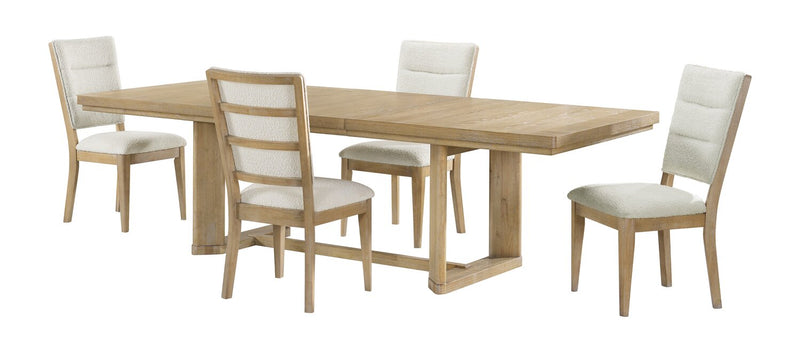 Aspen Dining Table with 80-104\" Extension, Trestle Base - Natural