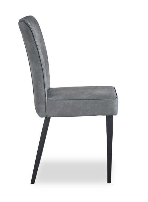 Ezra Dining Chair, Vegan Leather, Metal – Grey