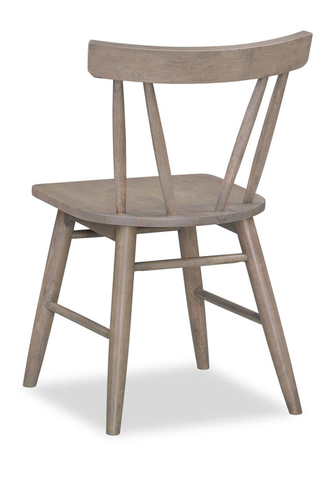 Remi Dining Chair with Curved Slat-Back - Brown