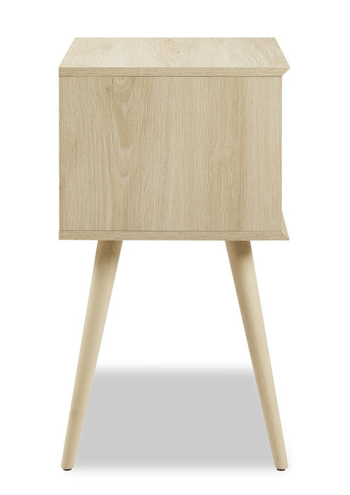 Mori Bedside 2-Drawer Nightstand, 18\"W x 25.75\"H - Natural