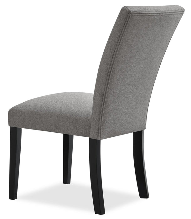 Burk 5pc Dining Set with Table & 4 Chairs, Resin Marble-Look Top, 72\"W - Black/Grey