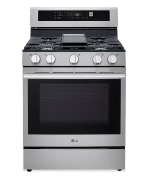 LG 6.3 Cu. Ft. Smart Gas Range with Air Fry – Fingerprint Resistant Stainless Steel - LRGN6325X