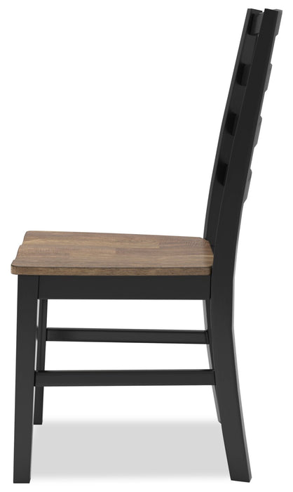 Raven Dining Chair, Ladder-Back - Two-Tone Black & Brown