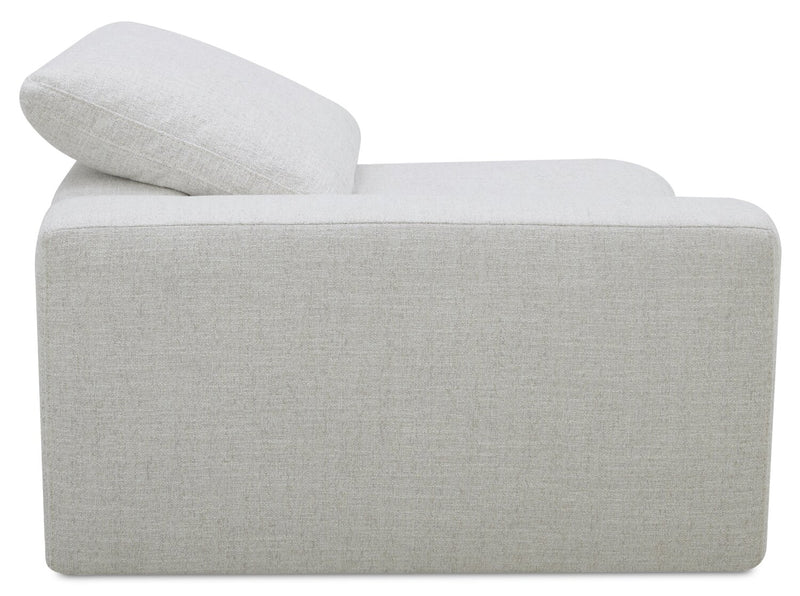 Sky Modular 45.75\" Fabric Left-Facing Power Reclining Chair with Feather Down Cushions - Nathan Wheat