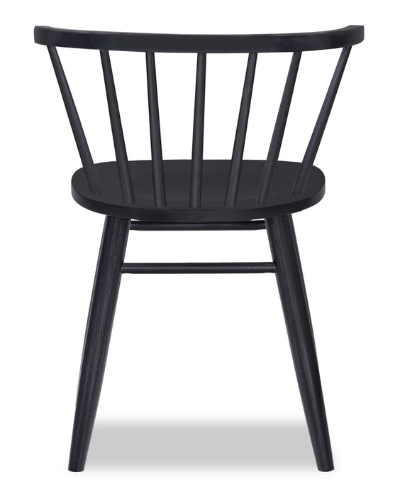 Remi Dining Chair with Curved Spindle-Back - Black