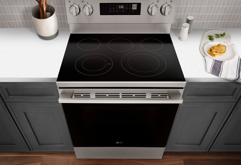 LG 6.3 Cu. Ft. Smart Electric Range with Air Fry - Stainless Steel - LREN6323YE