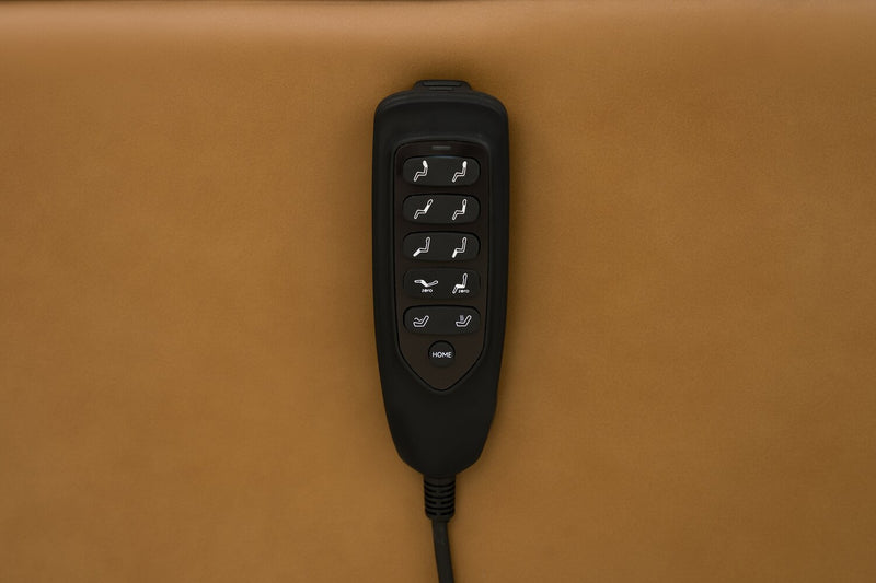 Serene 31\" Genuine Leather Power Reclining Massage Chair with Power Headrest and Heated Seat - Tan