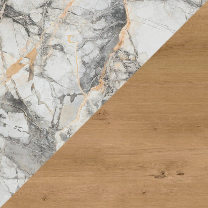 Marina 48” Contemporary Coffee Table with Stone Tiles, Shelf and Casters - Natural