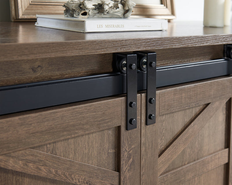 Corbin 47.25\" Accent Cabinet with Sliding Barn Doors - Walnut Oak