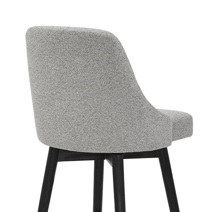Nash Counter-Height Stool with Swivel Seat, Polyester Fabric, Metal - Dark Grey