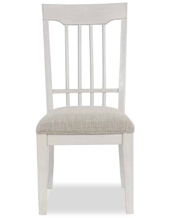 Quill 7pc Dining Set with Table & 6 Chairs, Trestle Base, 72-90\"W - Antique White & Brown