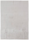 Faux Fur Channel Light Grey Area Rug with Memory Foam Backing - 5' x 7'
