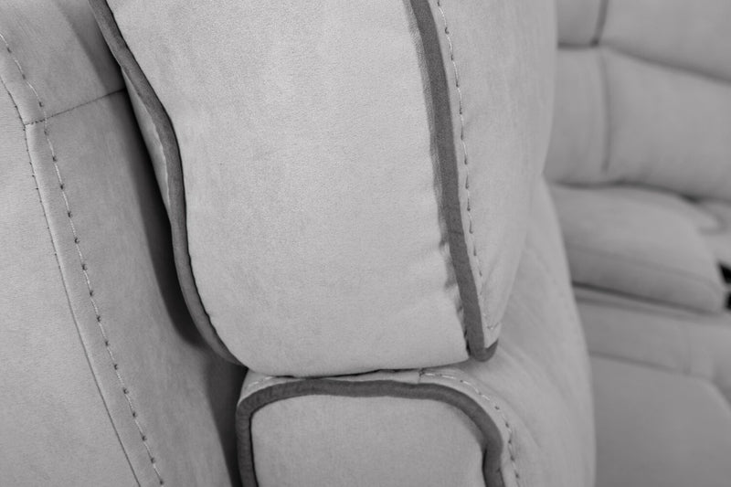 Cindy Crawford Home Newport 6-Piece Faux Suede Power Reclining Sectional with Armless Reclining Chair - Grey