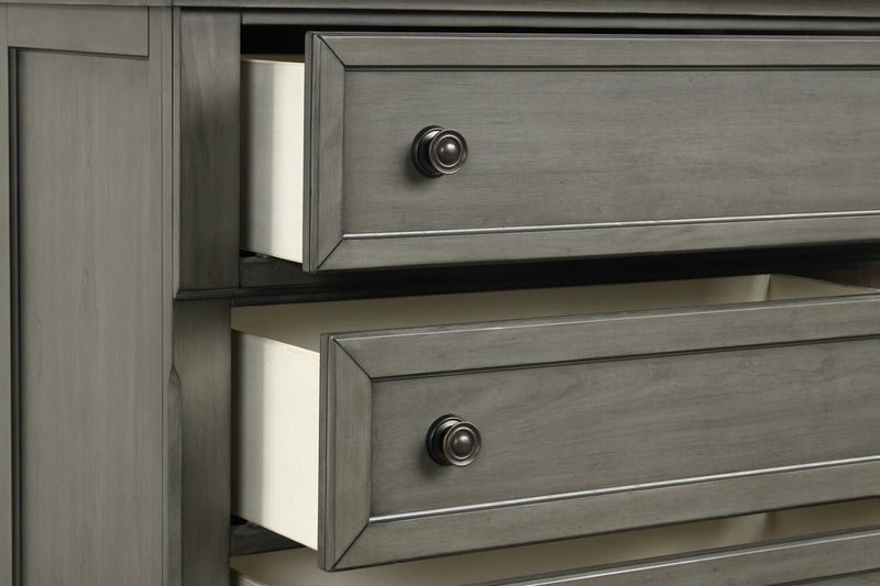 Chelsea Bedroom Chest of Drawers, 5-Drawer, 38\"W x 52\"H - Grey