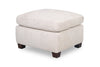 Mallie 28\" Chenille Fabric Ottoman with Wood Legs - Shell White