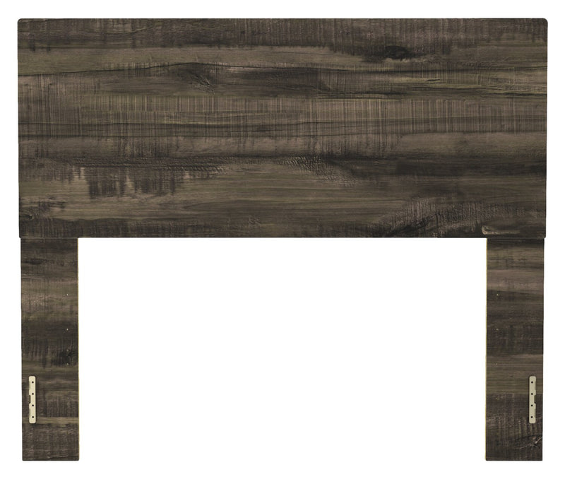 Riley Panel Bed with Headboard & Frame for Kids, Made in Canada, Grey - Full Size