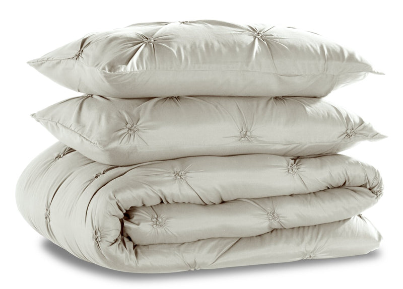 Gardenia Wynd 3-Piece King Comforter Set - Oatmeal