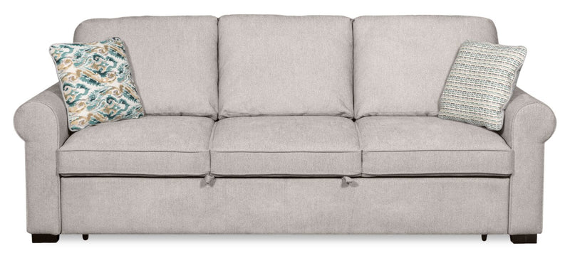 Scott Living Haven 96\" Chenille Fabric Sleeper Sofa with Wood Legs - Grey