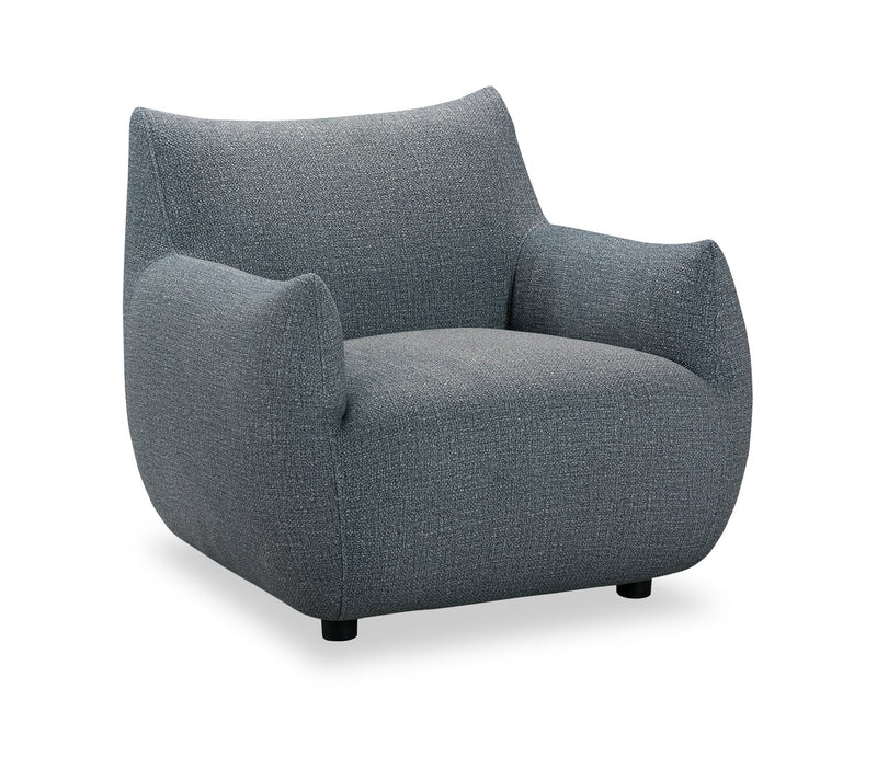 Luna 35.4\" Fabric Accent Chair - Grey