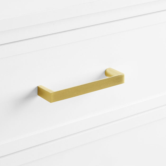 Alia Bedside 2-Drawer Nightstand with Gold Accent, 18\"W x 25.75\"H - White