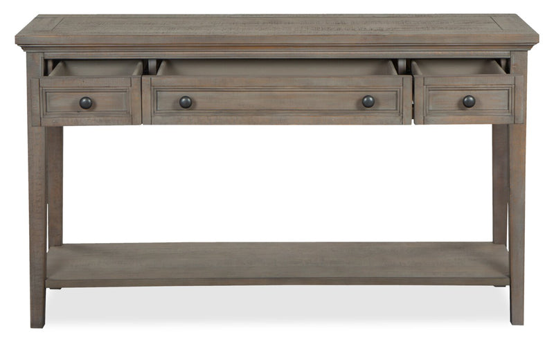 Hanson 50” Traditional Pine Sofa Table with Storage - Dovetail Grey