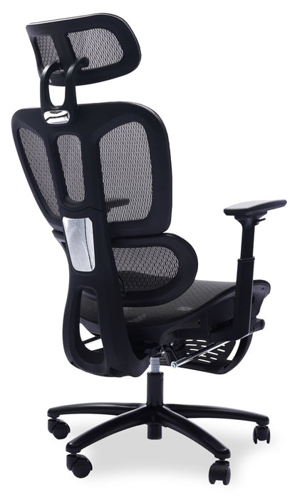 Sealy® Diego 26.3” Adjustable Office Chair with Mesh Padding & Footrest - Black