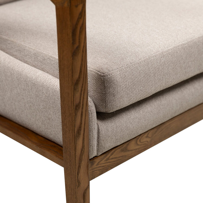 Echo 27.95\" Fabric Accent Chair with Wood Arms and Legs - Beige