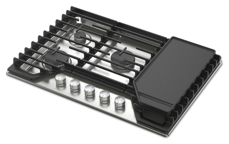 Whirlpool 30\" Gas Cooktop with 2-in-1 Hinged Grate to Griddle - WCGK7530PS