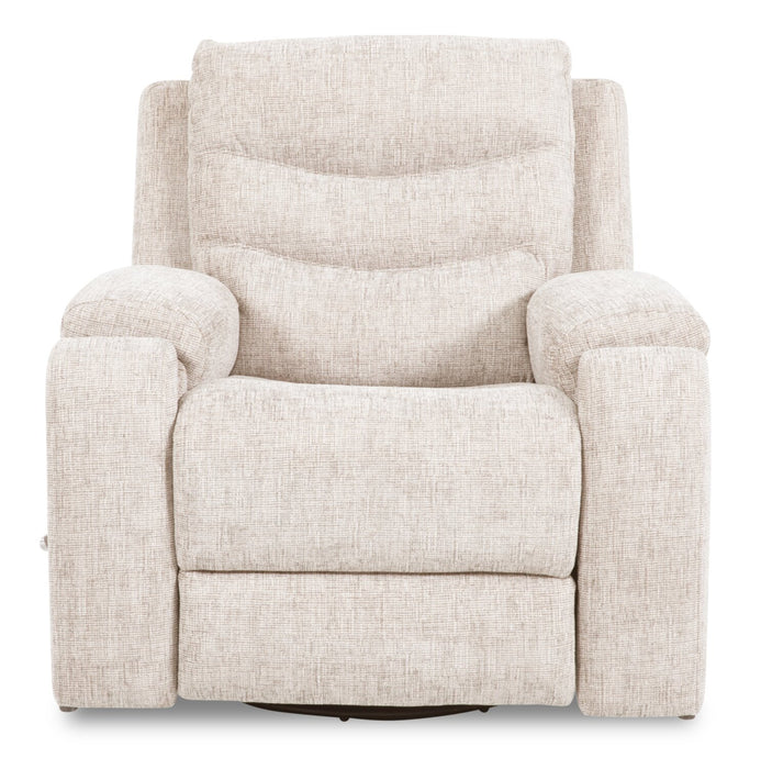 Hudson 40\" Chenille Fabric Glider Reclining Chair with Dual Cupholders - Taupe
