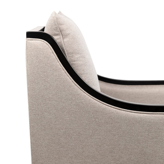 Posh 28.14\" Fabric Accent Chair with Removable Back and Seat Cushions and Wood Legs - Beige