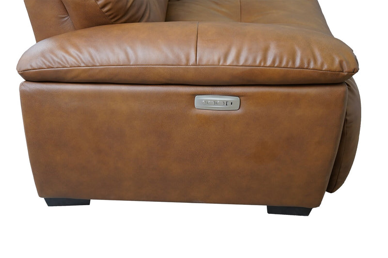 Bello 67\" Leather-Look Fabric Power Reclining Loveseat - Brown