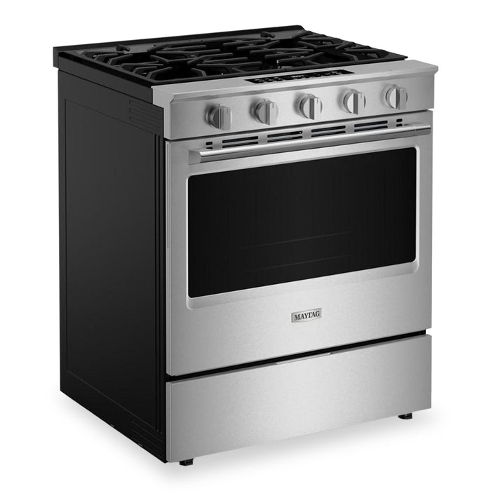 Maytag 30\" 5 Cu. Ft. Slide-In Gas Range with No Preheat Air Fry - Fingerprint Resistant Stainless Steel - MSGS7030SZ