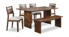 Vale 6pc Dining Set with Table, Bench & 4 Chairs, Wood, 72\"W - Brown & Beige